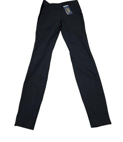 Polo  Ralph Lauren Velvet Side Stripe Black Skinny Pants Ankle Zip Size 0
