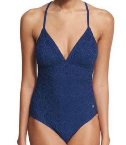 Southern Tide  Summerset Mesh One Piece Swimsuit in Yacht Blue Size XS