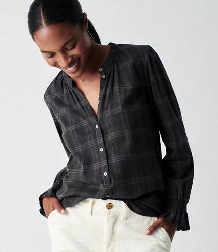 Harper New Faherty The  Top in Aspen Black Plaid Size Large Retail $158