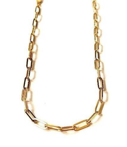 Tehrani Jewelry 14k real gold paperclip necklace | 16” | paperclip 4.5 mm chain necklace |