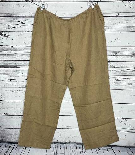 J.Jill  Love Linen Women’s NWT Size 2X Wheat Tan 100% Linen Pull-On Pants