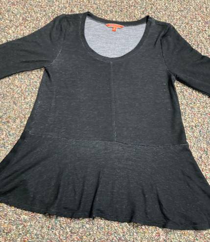 Modcloth 3/4 sleeve jersey knit peplum top black size medium