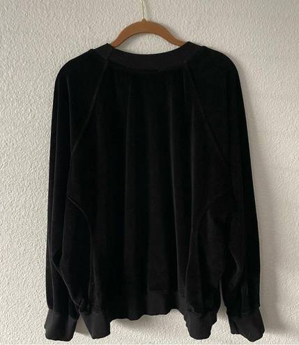 Good American  Black Velvet Sweatshirt Top