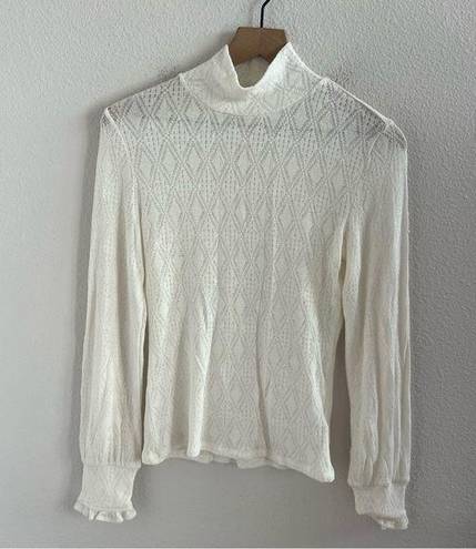 Ten Sixty Sherman NWT  Nordstrom Mesh Long Sleeve Top Blouse Neutral Medium