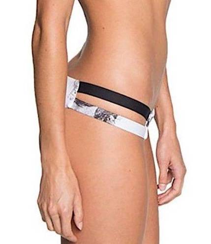 Tavik swim New Tavik Cut Out Sides Chloe Minimal Bikini Bottom Smudge Print White Black