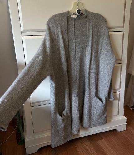 Caslon Merino Wool Long Grey Cardigan w pockets