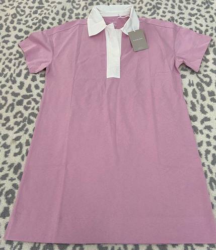 Everlane NWT  ORGANIC COTTON POLO DRESS IN LAVENDER & WHITE SIZE MEDIUM