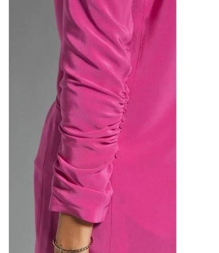 Elizabeth and James NWT  Ruched Sleeve Crepe Heather Blazer in Fuchsia Pink 0 $495