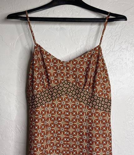 Loft Ann Taylor  Dress Orange Floral Spaghetti Strap Summer Lined Size 4P Petite