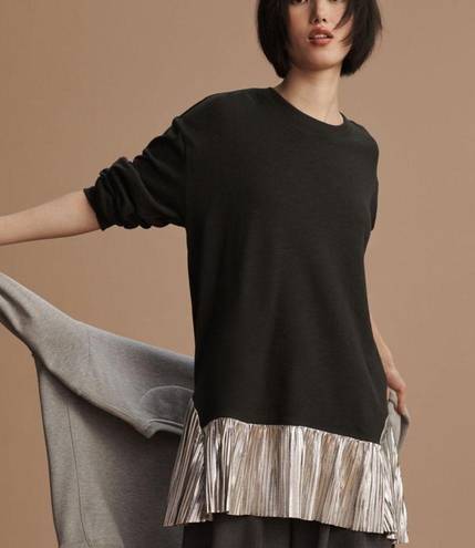 Pilcro  • Metallic Twofer Tunic Blouse Black Silver