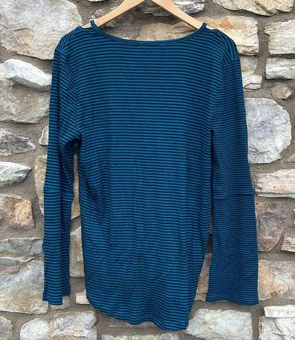 Revolution Curve  teal & black stripe long sleeve top size 2X NEW