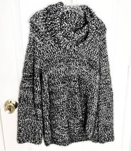 a.n.a . Black & White Cowl Neck Soft Pullover Sweater L