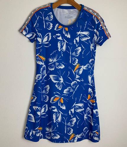 Adidas Dresses  X Farm Rio Butterfly Dress Blue T-shirt Sz XS