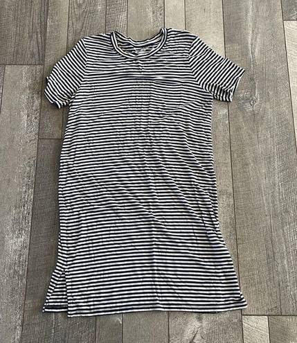 Roots Size Small Blue and White Striped Preppy T-Shirt Dress