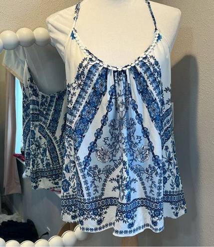 In Bloom  camisole tank top medium blue white floral lace new with tags