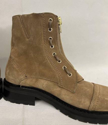 ALLSAINTS NEW  zip boot Ariel suede faux lace up Boot Shoe Brown Sz 39 , US 8.5-9