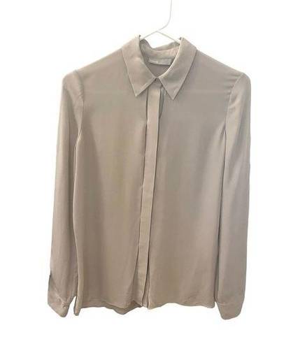 Vince  Silk Button Down Long Sleeve Shirt