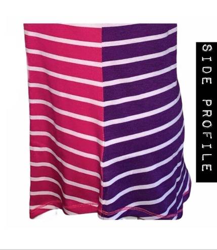 LuLaRoe  Tank Top Pink Purple & White Multi Stripe Print Women’s US Size Medium