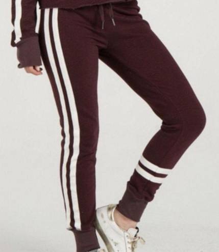 n:philanthropy  Joggers Matador Sweat Pants Striped Burgundy Wine NWT, Size XS