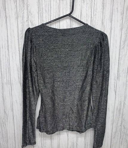 n:philanthropy Womens Size M  Delia Black Silver Metallic Top NWT