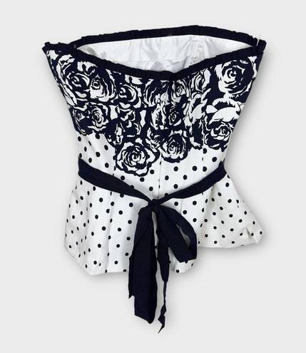 White House | Black Market  Floral and Polka Dot Corset Bustier Crop Top Size 4 New