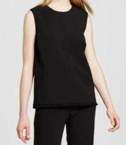 Victoria Beckham  For Target Black Sleeveless Fringed Blouse Women's Size XS