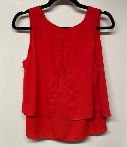 Mango MNG by  Suit Collection Red Sleevless Blouse Womens Size XXS Layered