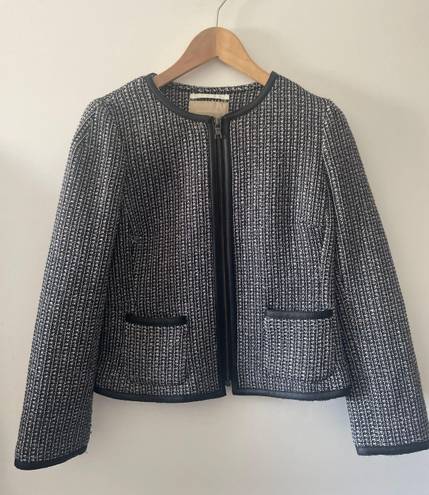 Banana Republic | Woven Paris Tweed Jacket Front Zip Blazer (8) B142