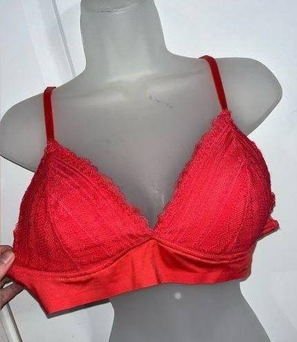 Marilyn Monroe  Collection Bra Size Large Coral Red PolyestSpandex Lace Smoothing