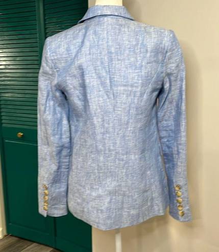 Magaschoni  NWT 100% Linen baby blue double breasted blazer - XS ($228 retail)