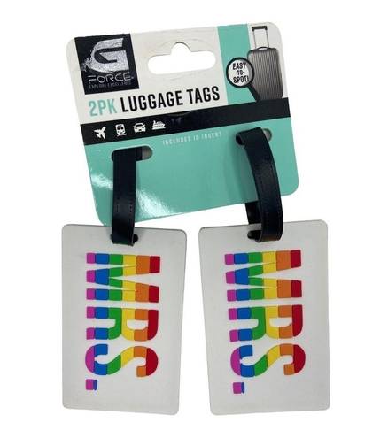 G-Force  & MRS PRIDE Set of 2 Luggage Tags Assorted Colors Rainbow NWT