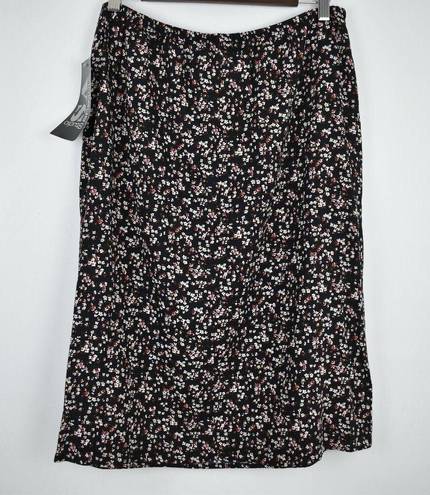 NWT Y2K black & white ditsy floral midi skirt by Vintage Studio Junior's large