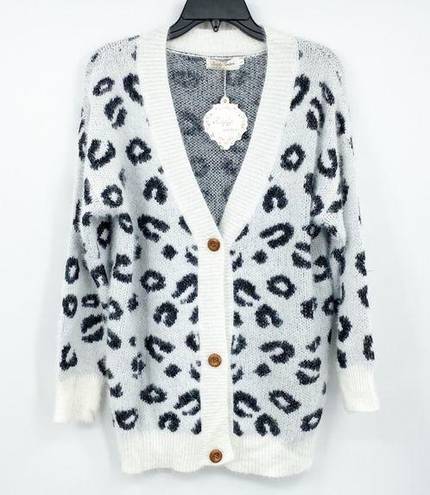 Simply Couture  Leopard Cardigan Sweater NWT Sz L