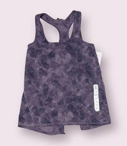 Xersion purple leaf pattern workout tank