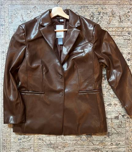 H&M Vegan Leather Oversized Blazer