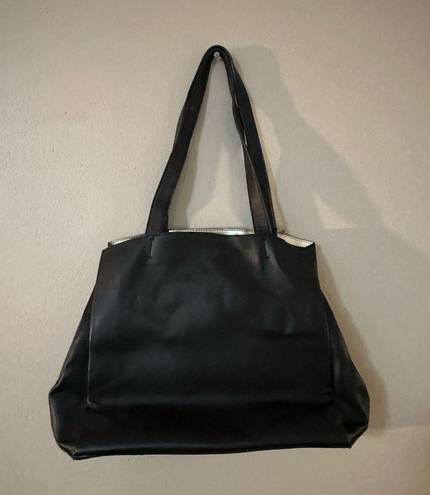 Nine West  Dark Gray Pleather Tote Bag