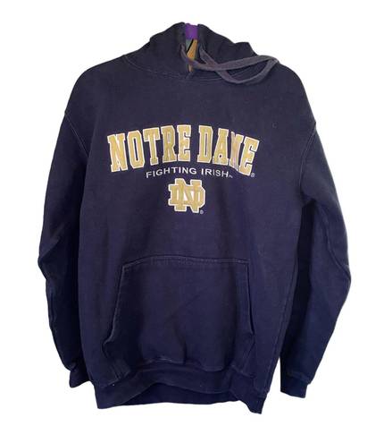 E5 Notre Dame hoodie drawstring kangaroo pocket embroidered letters Size medium