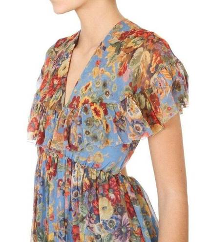 Zimmermann NWT. $850 Zimmerman Cape Ruffle Floral Dress AU 0 / US 4