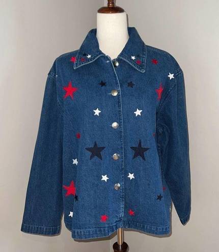 New Direction Funky Vintage 90s  Stars & Stripes Denim Jacket!