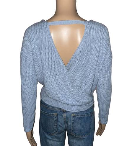 moon&madison Moon $ Madison Cropped Cross Over Sweater 