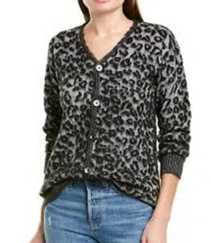 Rebecca Taylor La Vie  Jacquard Leopard Print Cardigan Small