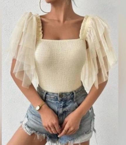 Free People Kill The Lights Ruffle Bodysuit Size M