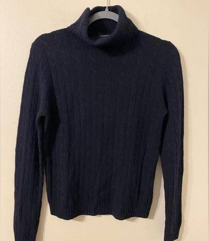 J.Crew Womens  Blue Turtleneck Angora Cashmere Blend Sweater Size Medium