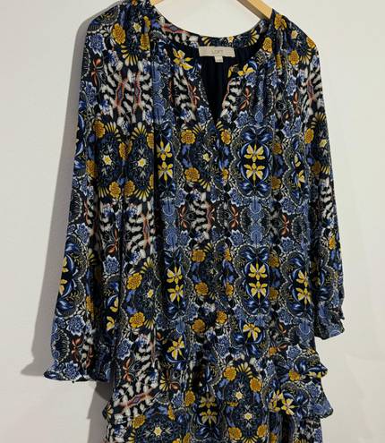 The Loft  Floral Tiered Ruffle Long Sleeve Dress Size X-Large