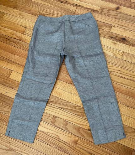 Talbots NWOT  Signature Linen Trousers Metallic shiny Casual Skinny Ankle Crop Dress Pants Work beach summer Straight