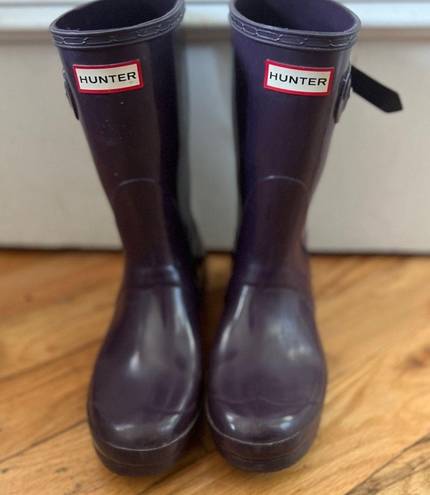 Hunter Dark Purple Rain Boots