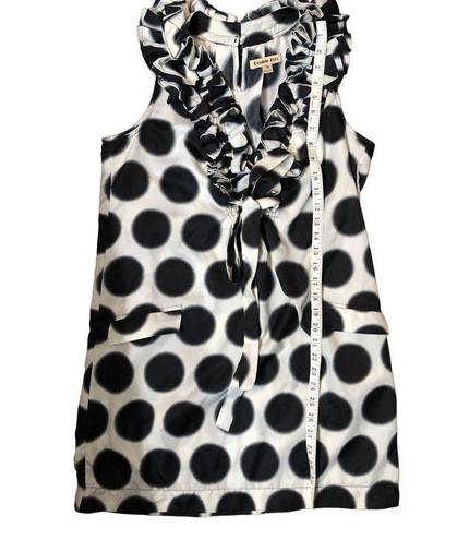 Double Zero  Dress retro Sleeveless Black White ruffled