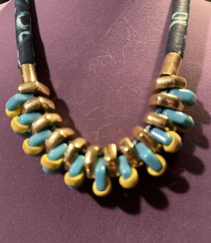 Marc Jacobs Marc by  Custom Jewelry Necklace Teal/Turquoise/Gold Metal 22".