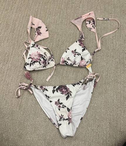 Agua Bendita  Pink and Purple Floral Bikini