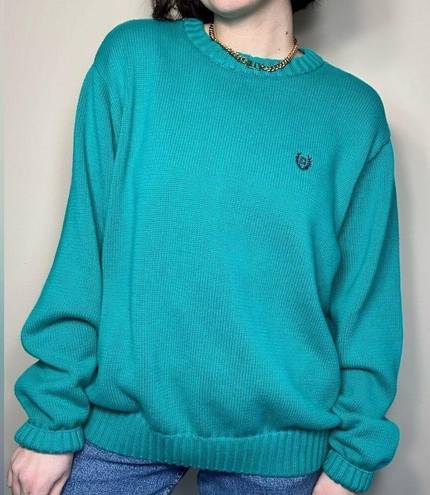 CHAPS  Vintage Teal Oversized Knit Sweater Pullover